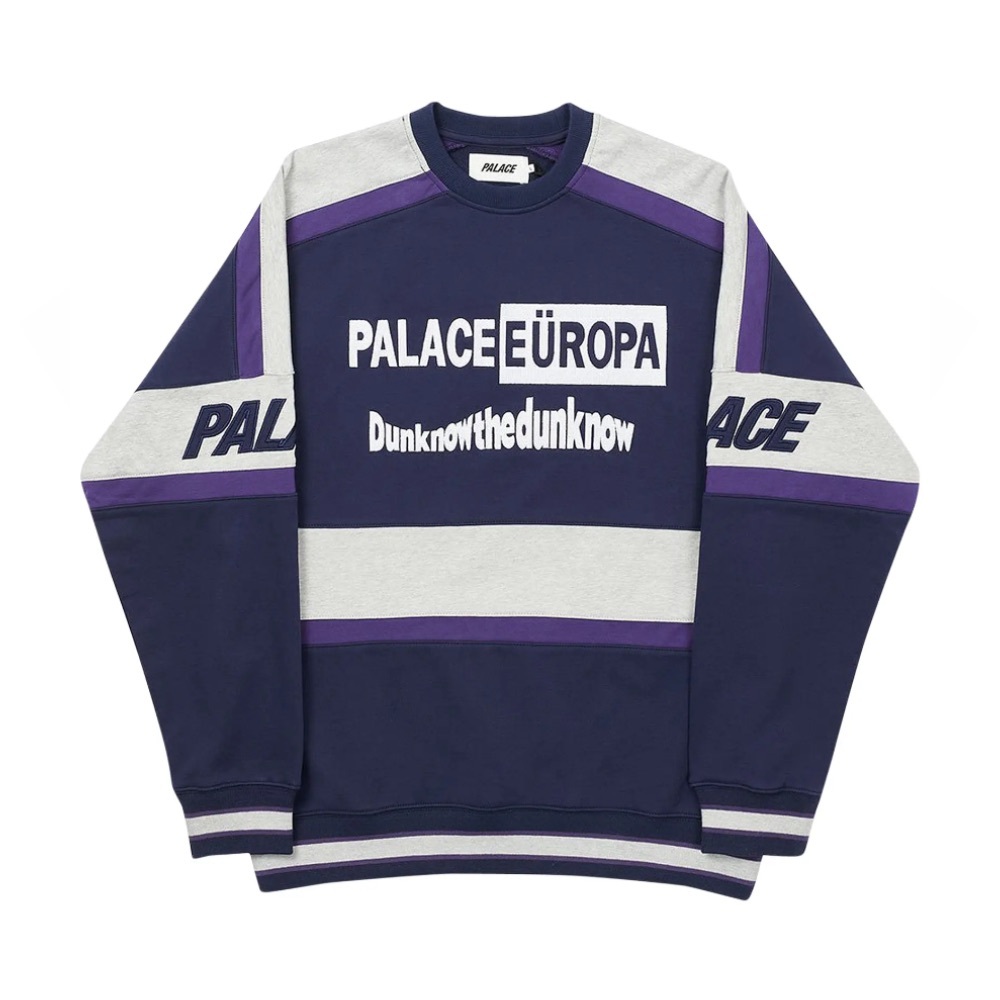 Palace Europa Long Sleeve Crew neck Size M Medium Sweatshirt Embroidered
